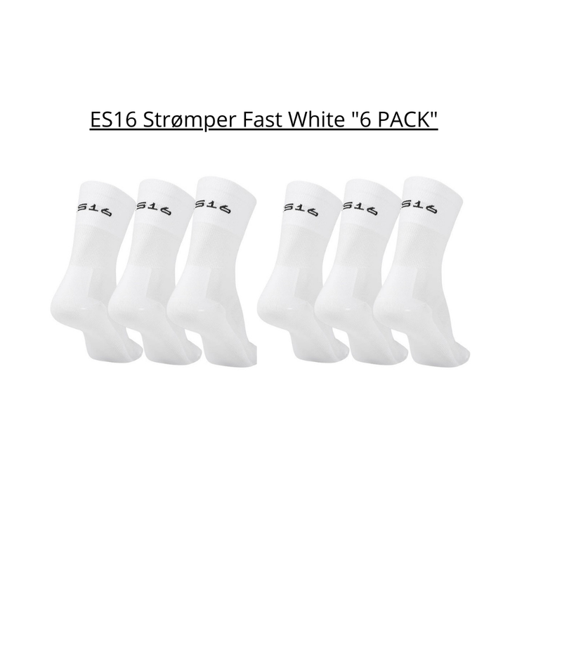 ES16 Strømper Fast White "6 PACK"